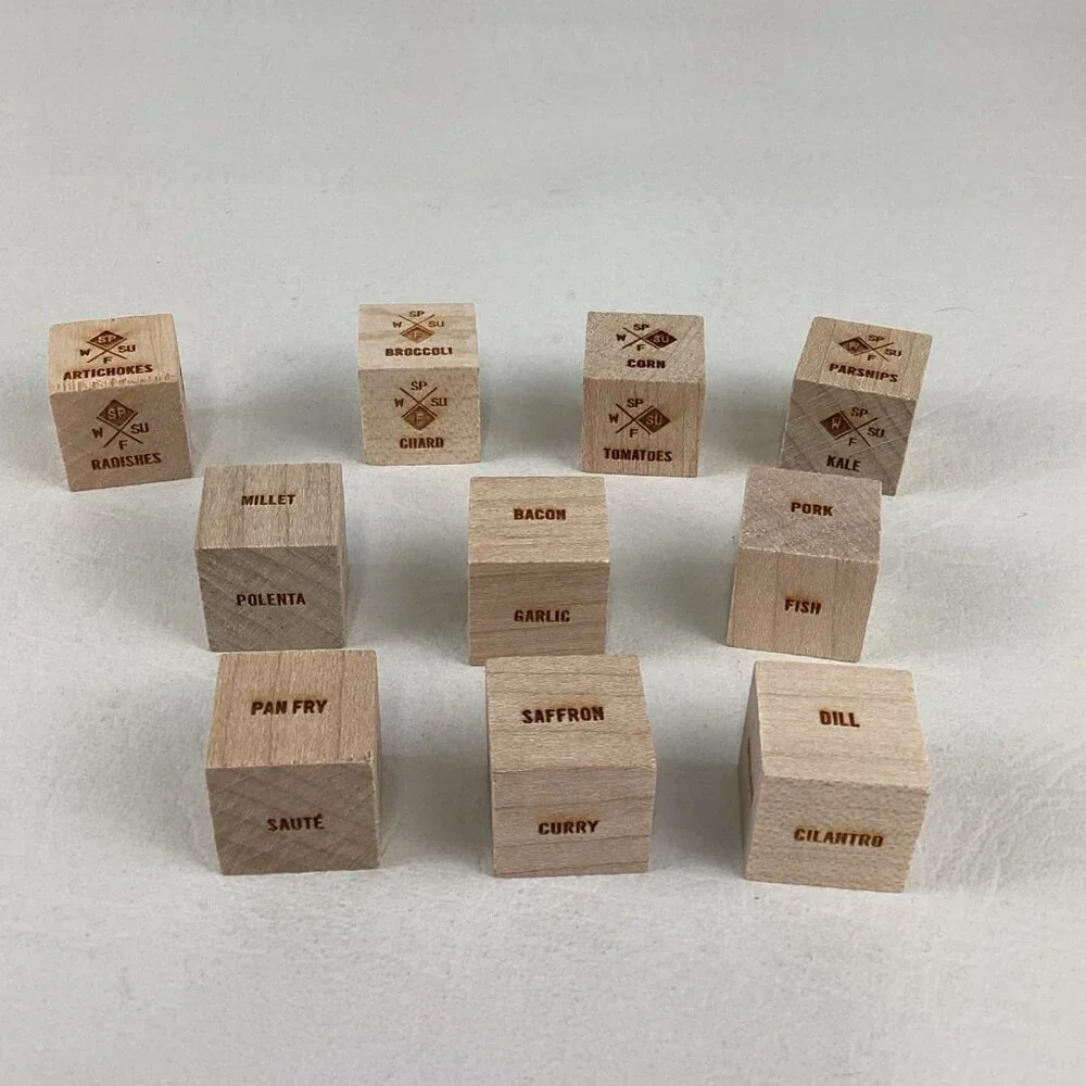 Foodie Dice Seasonal Dinner Inspiration Glass Tumbler Cork Lid Brainstorm Meals - Picture 4 of 9